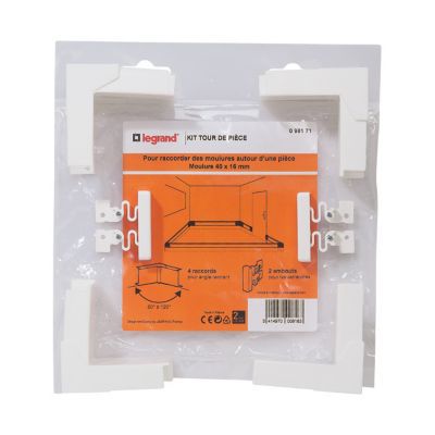 Kit tour de pièce pour moulure 40 x 16 mm Legrand