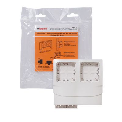 Cadre 2 postes appareillage saillie pour moulures DLPlus Legrand