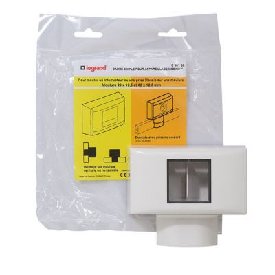 Cadre 1 poste Mosaic pour moulures et plinthes Legrand