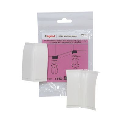Kit contournement pour plinthe CELIANE Déco blanc 82 x 12,5 mm Legrand