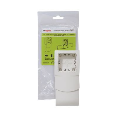 Cadre 1 poste appareillage saillie pour plinthe 80 x 20 mm Legrand