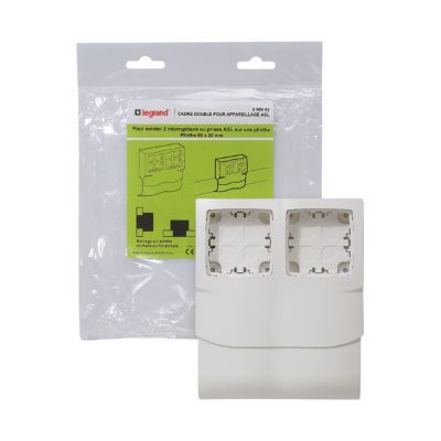 Cadre 2 postes appareillage saillie pour plinthe 80 x 20 mm Legrand