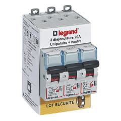 Disjoncteur DNX3 unipolaire + neutre Legrand vendu par 3 pièces