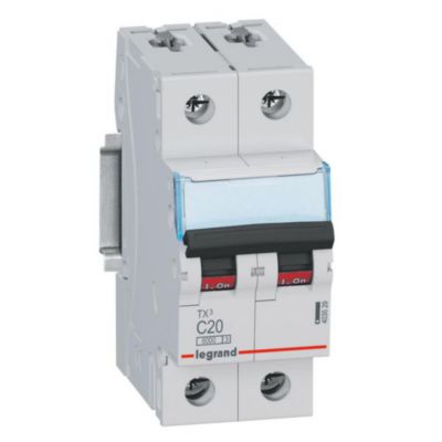 TX3 Disjoncteur modulaire 2P courbe C 6kA 230/ Legrand LEG403529