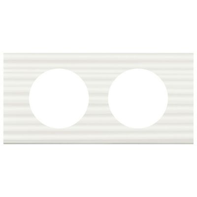 Plaque de finition double Legrand Céliane matière corain cannelé