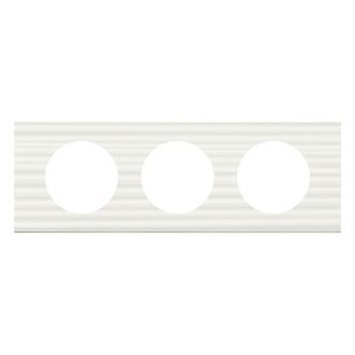 Plaque de finition triple Legrand Céliane matière corain cannelé