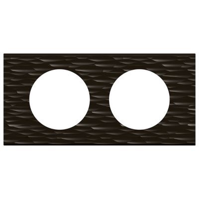 Plaque de finition double Legrand Céliane matière corian gougé