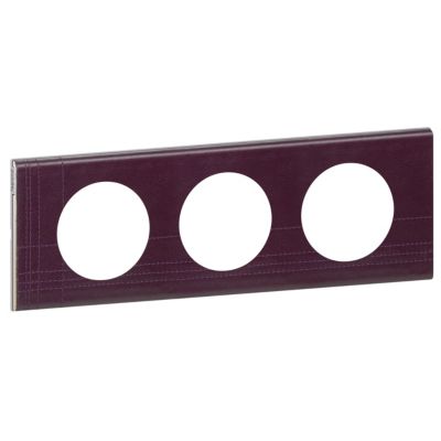 Plaque de finition 3 postes Legrand Céliane 0 694 43 coloris cuir couture .242 x P.9 2 x H.82 mm