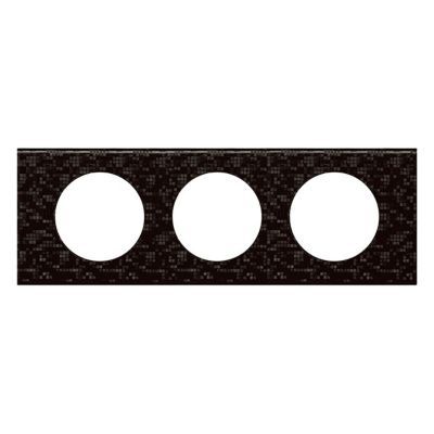 Plaque de finition triple Legrand Céliane matière cuir pixels