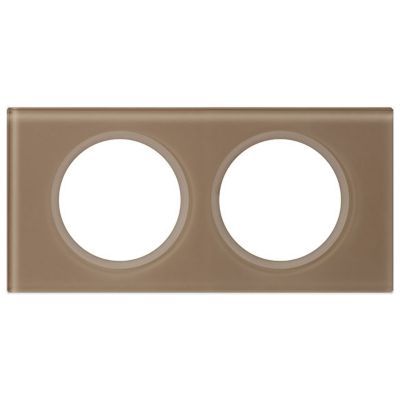 Plaque de finition double Legrand Céliane matière verre moka
