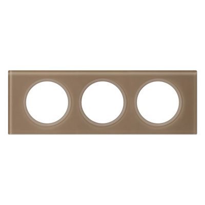 Plaque de finition triple Legrand Céliane matière verre moka