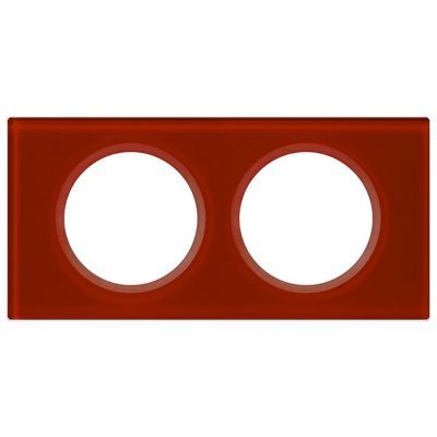 Plaque de finition double Legrand Céliane matière verre carmin