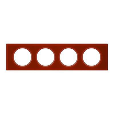 Plaque de finition quadruple Legrand Céliane matière verre carmin