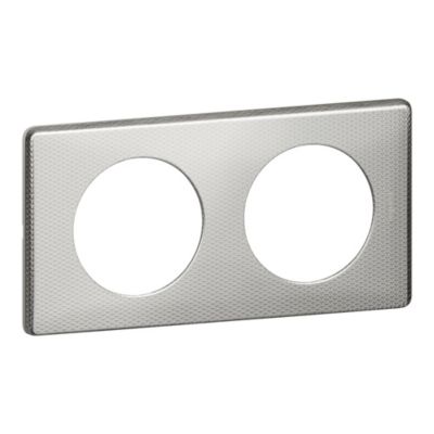 Plaque de finition 2 postes Legrand Céliane 0 988 72 coloris alu snake .161 x P.8 5 x H.82 mm