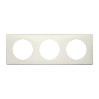 Plaque de finition triple Legrand Céliane Poudré Craie