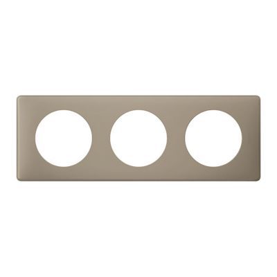 Plaque de finition triple Legrand Céliane Poudré Grès