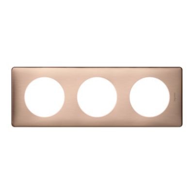 LEGRAND Plaque de finition triple  C&eacute;liane M&eacute;tal Copper