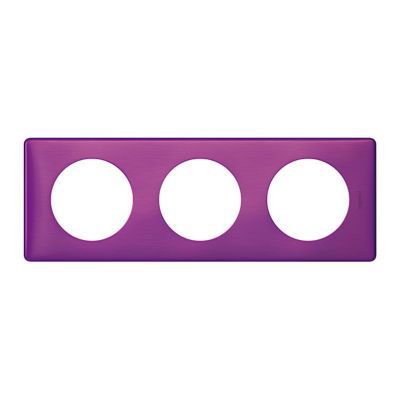 Plaque de finition triple Legrand Céliane Métal Violet Irisé