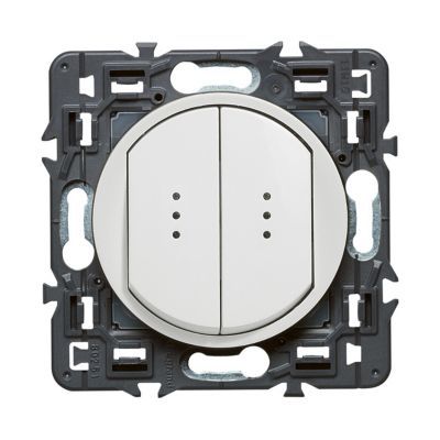 Mécanisme double va-et-vient à voyant Legrand Céliane blanc