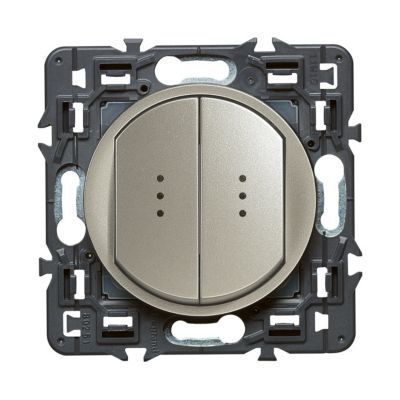 Mécanisme double va-et-vient témoin sans neutre Legrand Céliane titane