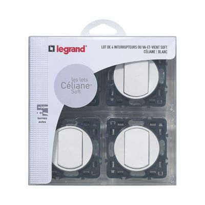 4 mécanismes va et vient Legrand Céliane blanc