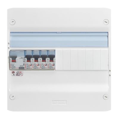 LEGRAND Tableau Électrique Pré équipé 1 Rangée Drivia Equipé de Disjoncteurs + 1 Interrupteur Différentiel 30mA Spécial Extension Cuisine ou Cellier Fabriqué En France