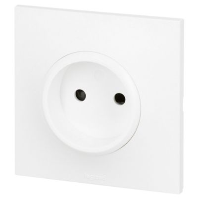 Prise 2 pôles Legrand Neptune Blanc mat