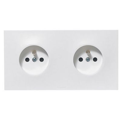 Double prise 2 pôles+terre 1 poste Legrand Neptune