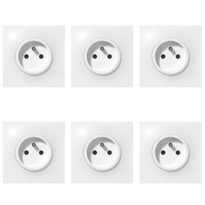 Lot prise 2 pôles+terre Legrand - 6 pièces