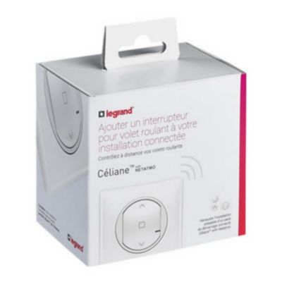 Interrupteur filaire connecté Céliane with Netatmo pour volet roulant blanc