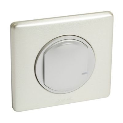 Interrupteur à option variateur à câbler pour installation connectée Céliane with Netatmo avec plaqu