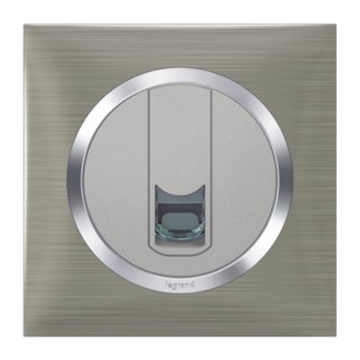 Plaque de finition simple carré Legrand Dooxie Inox