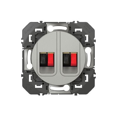 Prise double haut-parleur Legrand Dooxie aluminium carrée