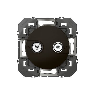 Prise TV-SAT Legrand Dooxie noir carrée