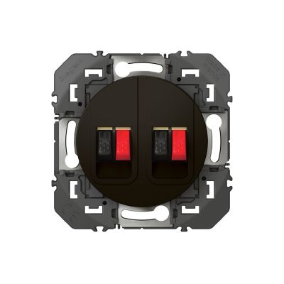 Prise double haut-parleur Legrand Dooxie noir carrée