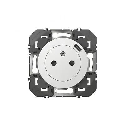 Prise 2 pôles + terre + Prise USB-C Legrand Dooxie blanc carrée