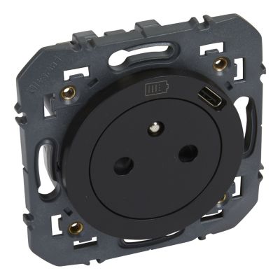 Prise 2 pôles + + Prise USB C Legrand Dooxie carrée
