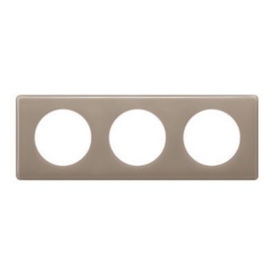 Plaque de finition Legrand Céliane gris galet 3 postes
