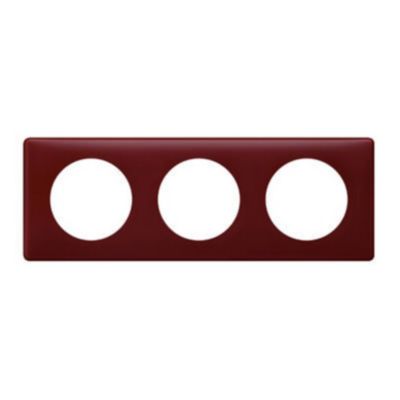 Plaque de finition Legrand Céliane bordeaux 3 postes