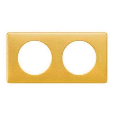 Plaque de finition Legrand Céliane laiton 2 postes