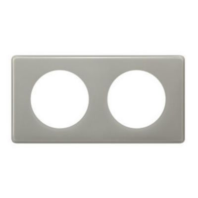 Plaque de finition Legrand Céliane gris perle 2 postes