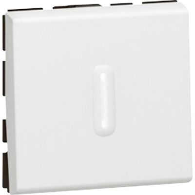 Mécanisme poussoir à voyant Legrand Mosaïc blanc, 2 modules