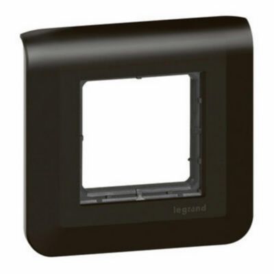 Plaque de finition et support Legrand Mosaïc simple noir