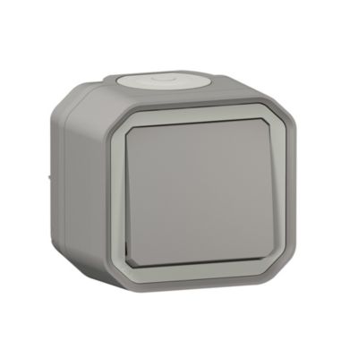 Interrupteur Legrand Plexo gris en saillie