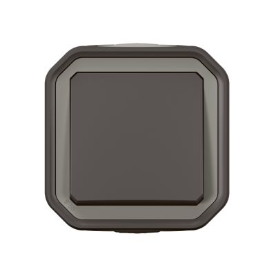 Interrupteur va-et-vient complet saillie Legrand Plexo anthracite