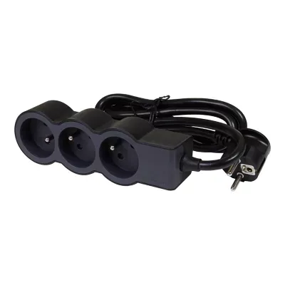 Multiprise 3 prises Legrand noir et gris 1.5 m