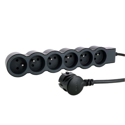 Multiprise 6 prises Legrand noir et gris 1.5 m