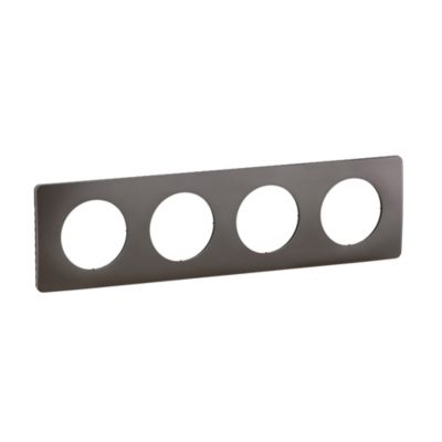 Plaque de finition 4 postes Legrand Céliane CP1024 coloris cendré .303 x P.9 x H.82 mm