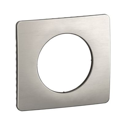 Plaque de finition 1 poste Legrand Céliane CP1721 coloris aluminium satiné .90 x P.9 x H.82 mm
