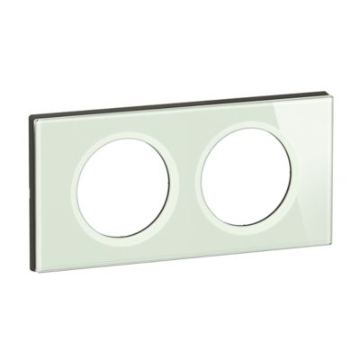 Plaque de finition 2 postes Legrand Céliane CP2002 coloris verre opale .172 x P.11 x H.84 mm
